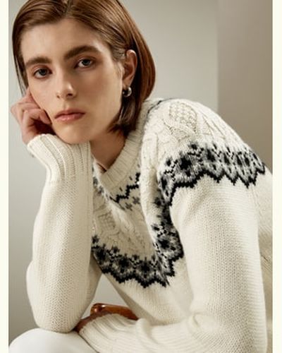 LILYSILK Pull À Col Rond Pull Pull Fair Isle Laine-Cachemire Sophistiqué Et Élégant Douceur Contre La Peau M - LILYSILK - Modalova