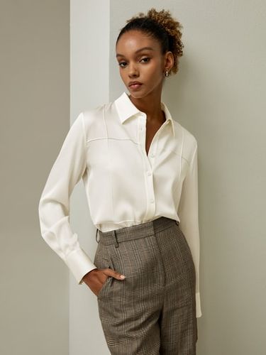 LILYSILK Chemisier En Soie Conception 3-D, Ouvert Boutonné 100% Soie Naturelle Une Touche D'Élégance Dans Votre Vie M - LILYSILK - Modalova