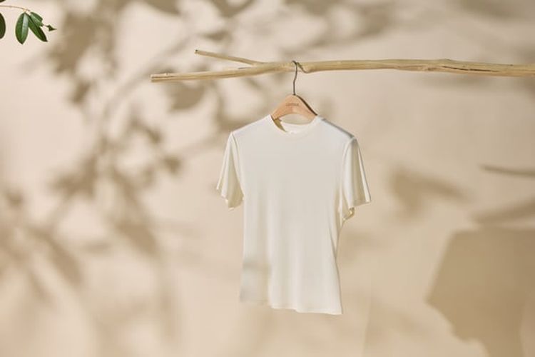 LILYSILK T-shirt Jersey Soie Ajusté Élégant Respirant Lily Blanc+Cacao M - LILYSILK - Modalova