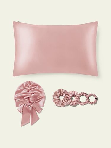 LILYSILK Ensemble Soin Cheveux 40x60cm, Taie d'Oreiller, Bonnet Nuit & Chouchous Soie 100% Naturelle, Anti-Frisottis & Anti-Casse - LILYSILK - Modalova