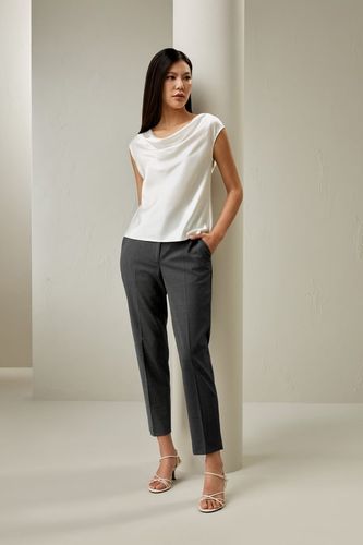 LILYSILK Haut en soie charmeuse élégant col bénitier sans manches Blanc 42 - LILYSILK - Modalova