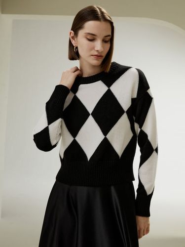 LILYSILK Pull Cachemire Élégant Motif Losange Col Rond & M - LILYSILK - Modalova