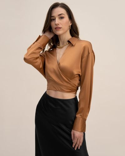 LILYSILK Blouse Soie Enveloppez Le Dessus, Attachez La Taille 100% Soie De Mûrier Léger Et Doux, Cozy & Confortable XS - LILYSILK - Modalova