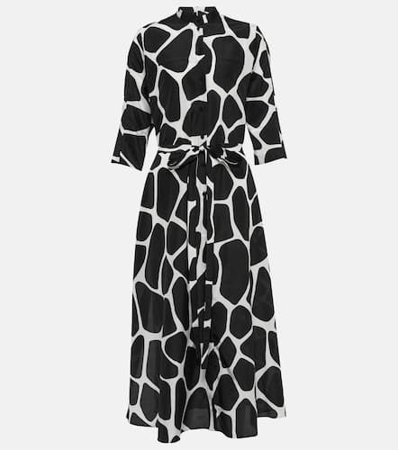 Robe midi imprimée en coton et soie - Valentino - Modalova