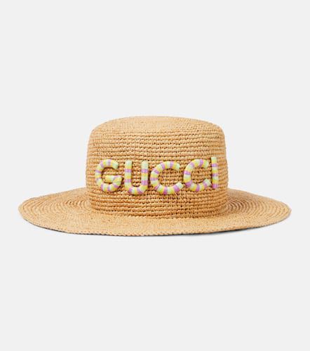 Gucci Chapeau en paille à logo - Gucci - Modalova