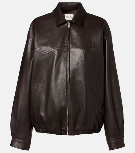 Miu Miu Veste blouson en cuir - Miu Miu - Modalova