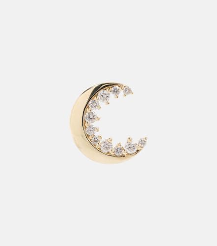 Boucle d'oreille unique Crescent Moon en or 14 ct et diamants - Sydney Evan - Modalova