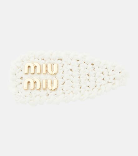 Miu Miu Barrette en crochet à logo - Miu Miu - Modalova