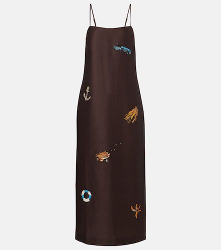 Alémais Robe longue en lin mélangé brodée - Alemais - Modalova