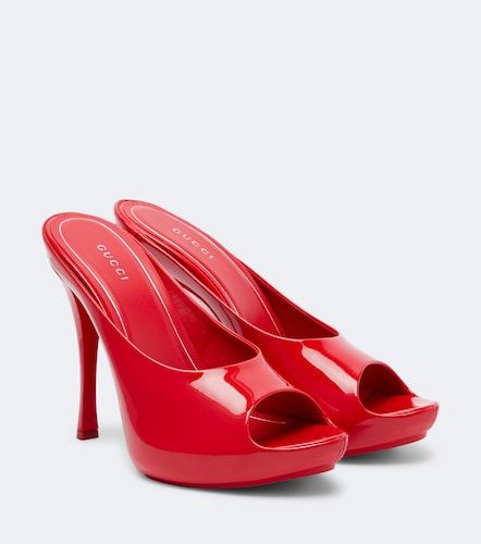 Gucci Mules à plateau en cuir - Gucci - Modalova