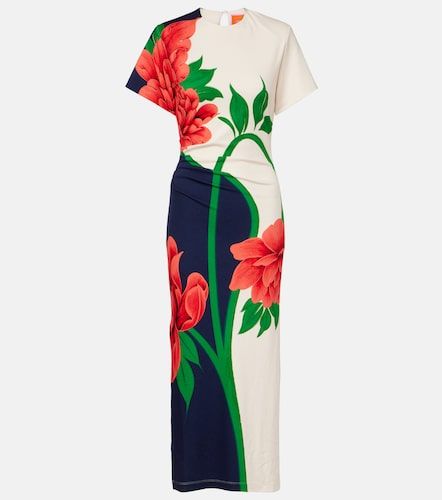 Robe midi Lela en jersey à fleurs - La DoubleJ - Modalova