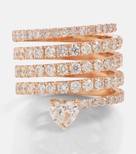 Bague Diamond Spiral Heart en or rose 18 ct et diamants - Shay Jewelry - Modalova