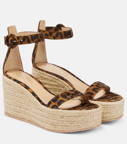 Espadrilles compenses Portofino en daim - Gianvito Rossi - Modalova