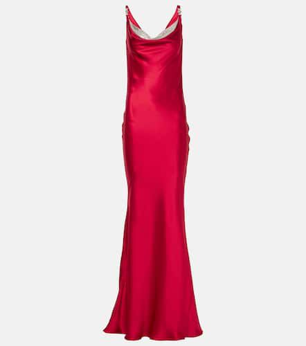 Robe longue en satin de soie - Versace - Modalova