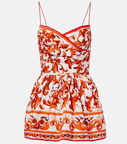 Robe en coton à imprimé Majolica - Dolce&Gabbana - Modalova