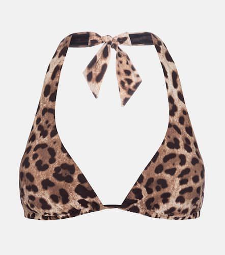 Haut de bikini triangle à motif léopard - Dolce&Gabbana - Modalova