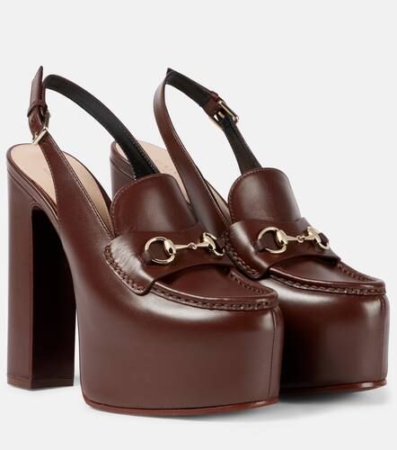 Escarpins Horsebit à plateau en cuir - Gucci - Modalova