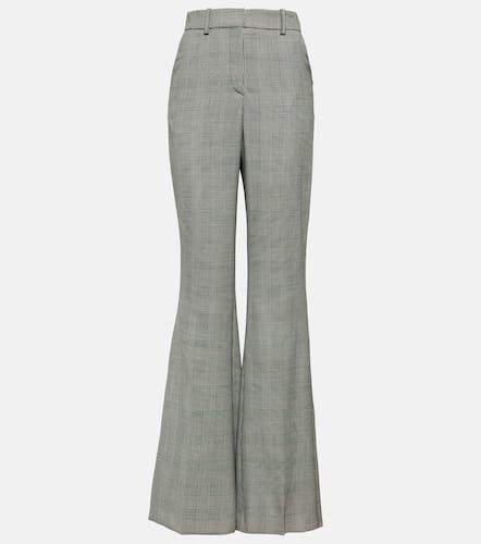 Pantalon flare en laine à carreaux - Balmain - Modalova