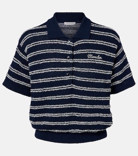 Polo en coton mélangé à rayures - Moncler - Modalova