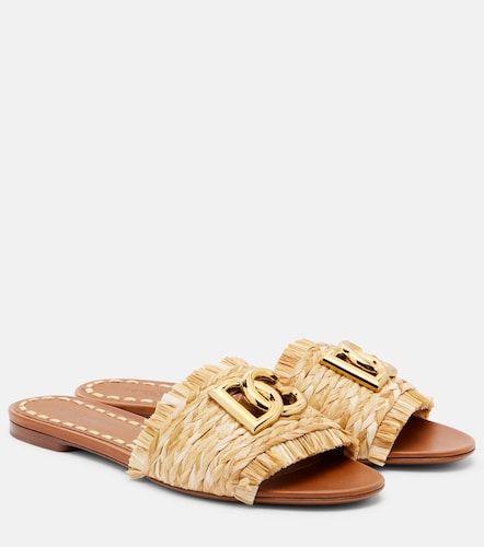 Mules DG à effet raphia - Dolce&Gabbana - Modalova