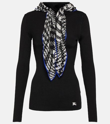 Pull côtelé à détail écharpe - Burberry - Modalova