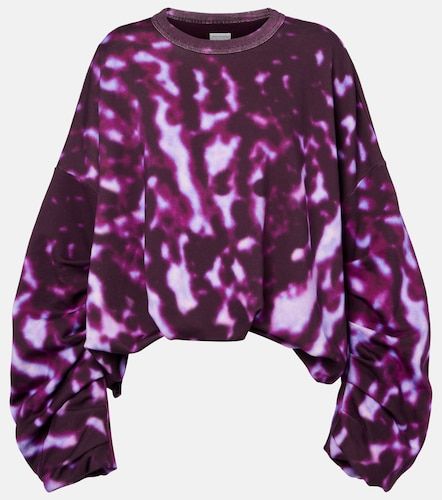 Sweat-shirt drapé imprimé en coton - Dries Van Noten - Modalova