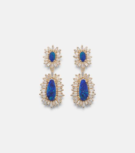 Boucles d'oreilles en or 18 ct, opales et diamants - Suzanne Kalan - Modalova