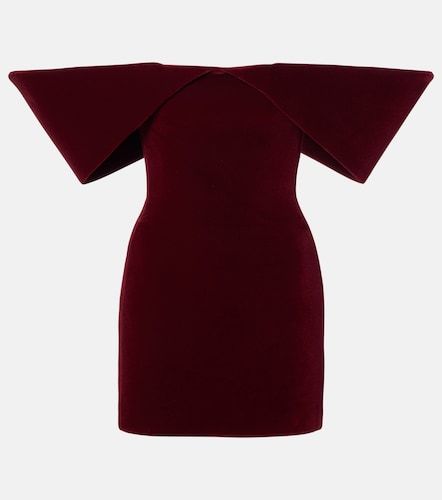 Robe à encolure bardot en velours - David Koma - Modalova