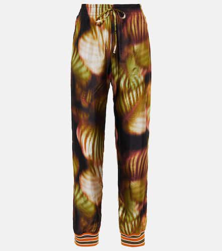 Pantalon imprimé en soie et coton - Dries Van Noten - Modalova