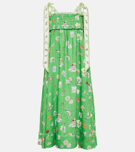Alémais Robe midi en lin imprimée - Alemais - Modalova