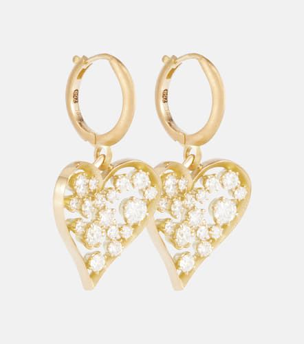 Boucles d'oreilles Margot Heart en or 18 ct et diamants - Jade Trau - Modalova