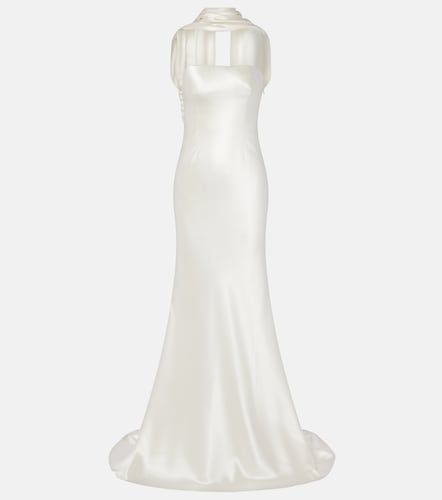 Robe de mariée bustier River en soie et laine - Danielle Frankel - Modalova