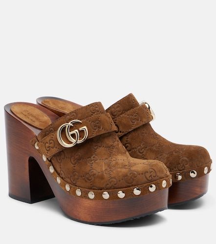 Gucci Mules Double G en daim - Gucci - Modalova