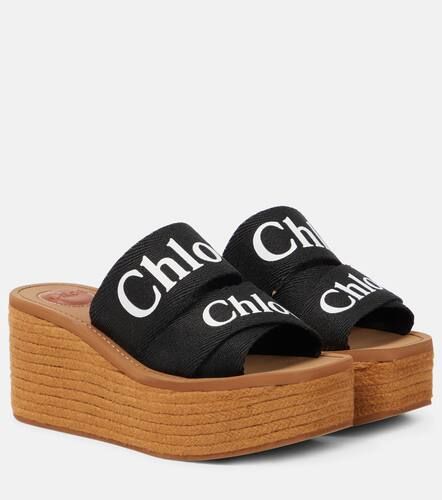 Mules compensées Woody à logo - Chloé - Modalova
