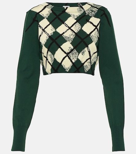 Pull cropped Argyle en coton - Burberry - Modalova