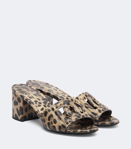 Mules DG en cuir à imprimé léopard - Dolce&Gabbana - Modalova