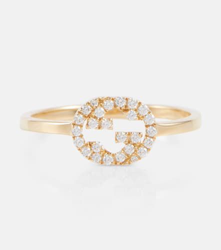 Bague Interlocking G en or 18 ct et diamants - Gucci - Modalova