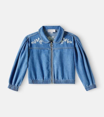 Veste bomber Jacky brodée en jean - C'era Una Volta - Modalova