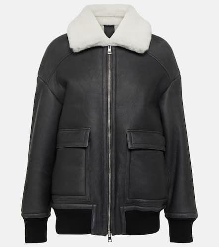 Veste bomber en cuir et shearling - Blancha - Modalova