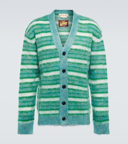 Cardigan rayé en mohair mélangé - Marni - Modalova