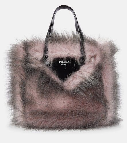 Sac en fourrure synthétique et cuir - Prada - Modalova