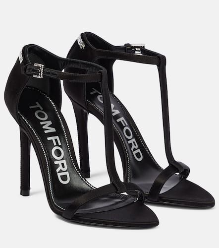 Sandales T en satin à cristaux - Tom Ford - Modalova