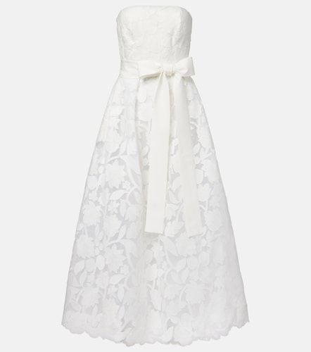 Robe longue brodée en tulle - Elie Saab - Modalova