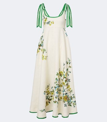 Alémais Robe longue Phyllis en lin à fleurs - Alemais - Modalova