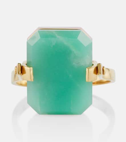 Bague Deco Sandwich en or 9 ct, opale et chrysoprase - Aliita - Modalova