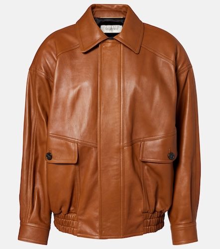 Veste bomber oversize en cuir - Saint Laurent - Modalova