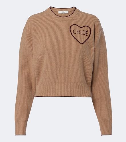 Chloé Pull en laine et cachemire à logo - Chloe - Modalova