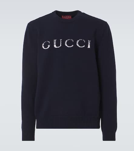 Pull intarsia en laine à logo - Gucci - Modalova