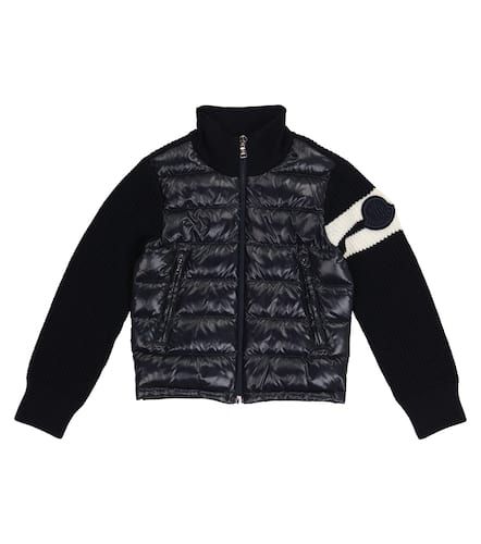 Cardigan matelassé en laine mélangée - Moncler Enfant - Modalova