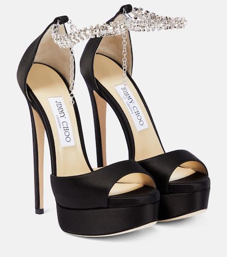 Sandales Max Bing 150 en satin à ornements - Jimmy Choo - Modalova